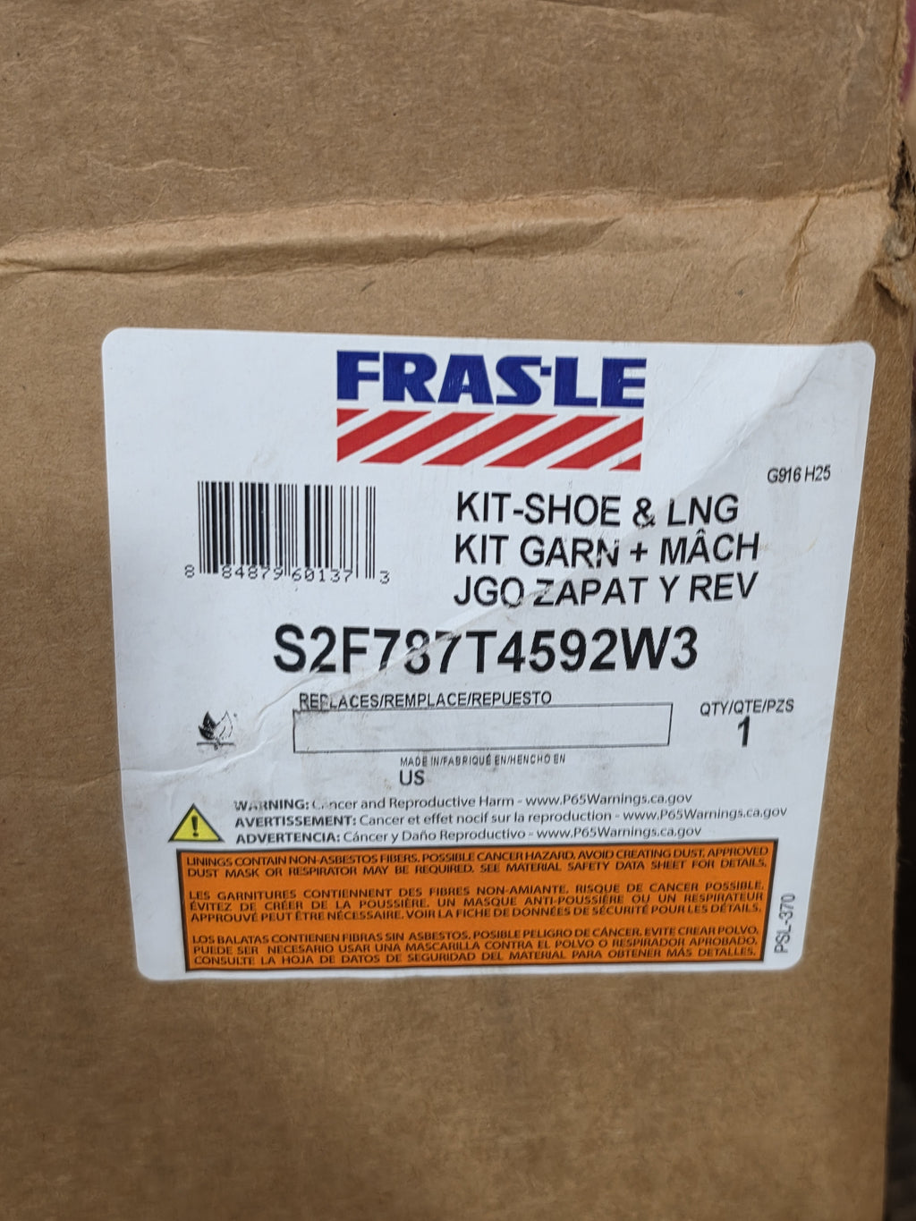 MERITOR S2F787T4592W3 Drum Brake Shoe Kit 14.5x10 Fits Gillig BRK0190978