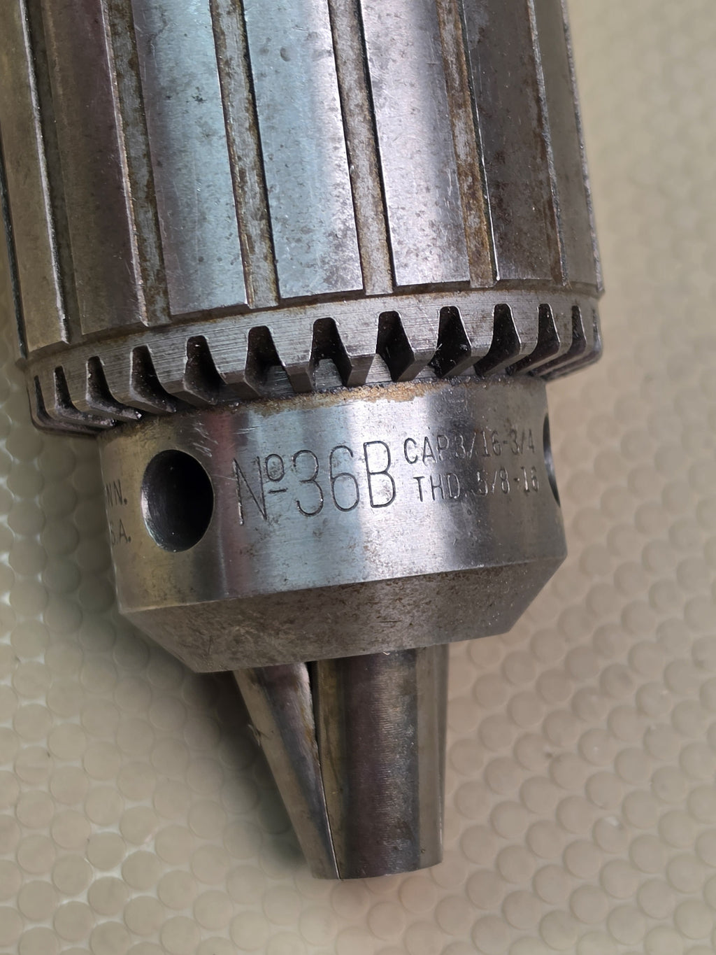 Jacobs 36B Drill Chuck 3/16-3/4" Capacity 5/8-16 THD Straight Shank Arbor