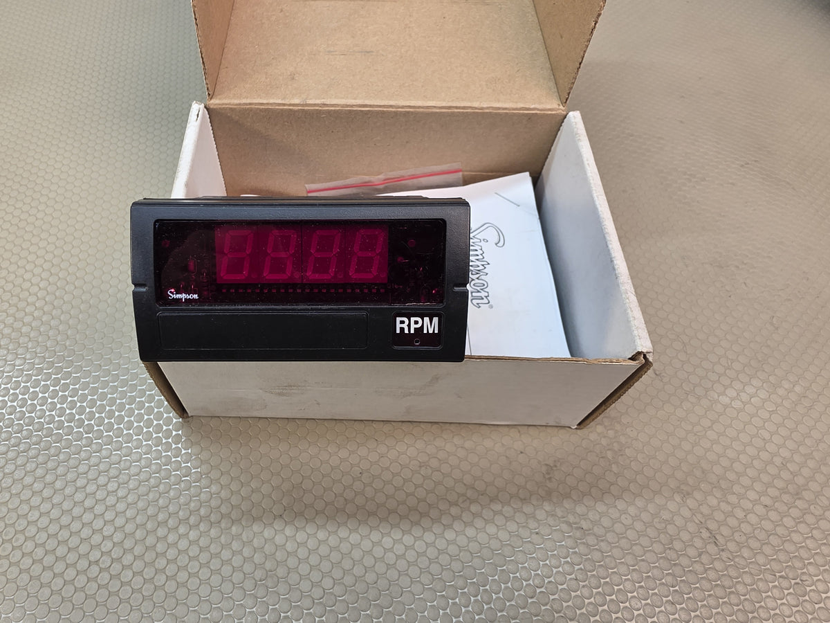 Simpson F351712 Digital RPM Meter Tachometer 4-20mA 120VAC 24VDC Panel Meter NEW