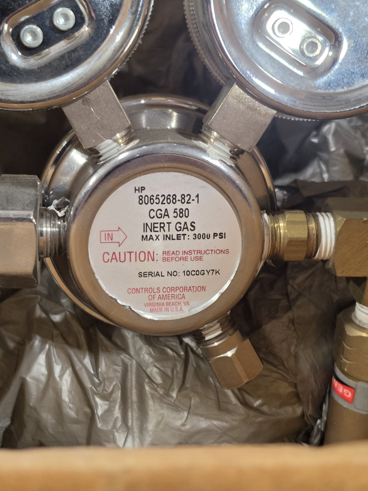 CONCOA 8065268-82-1 LaserStar Inert Gas Regulator CGA 580 0-200 PSI