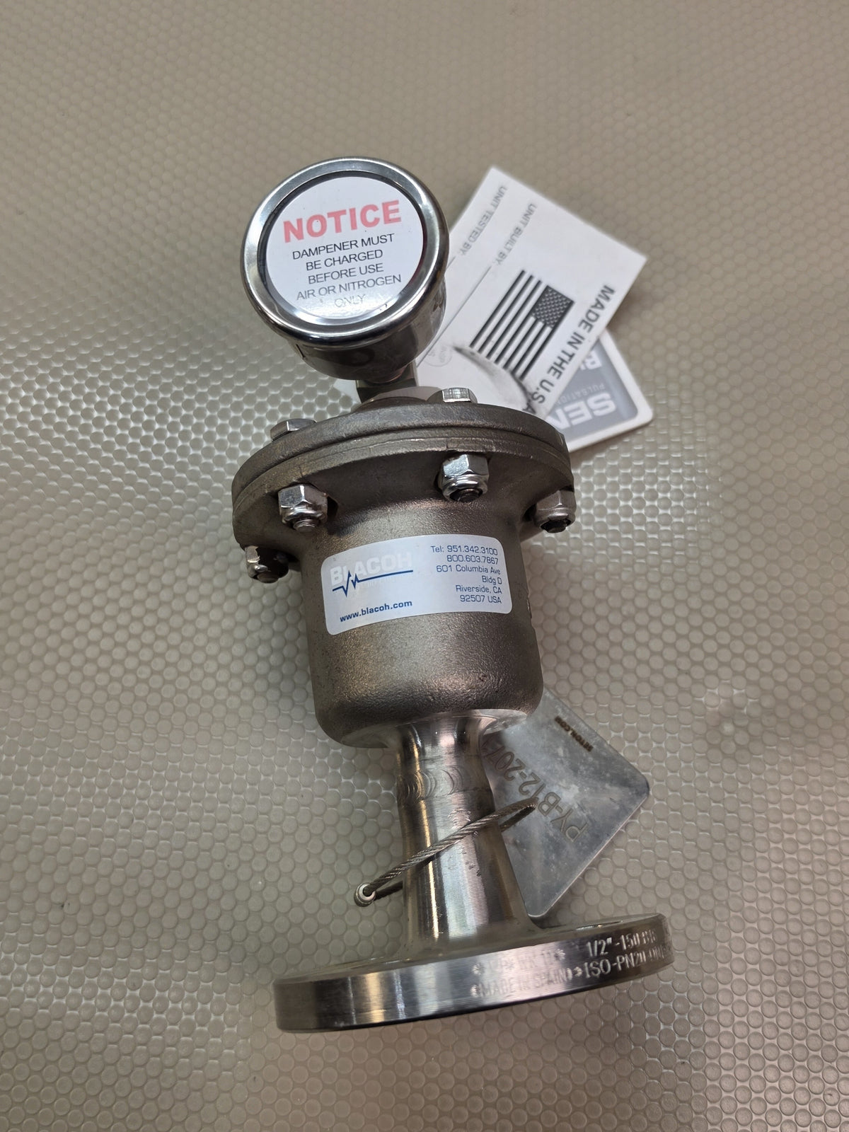 BLACOH CTS1170TF Sentry Pulsation Dampener 1/2in 150# Flange 275PSI SS