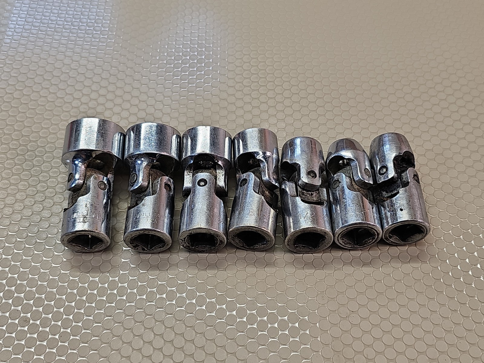 Williams 7Pc 3/8" Drive 12Pt Swivel Universal Flex Socket Set 3/4"- 7/16" USA