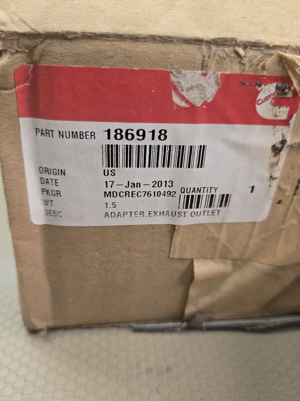 Cummins 186918 Exhaust Outlet Adapter New Old Stock