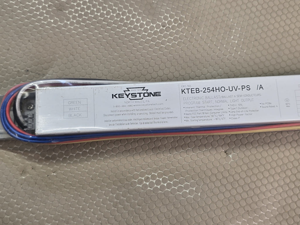 Keystone KTEB-254HO-UV-PS 2-Lamp F54T5/HO Electronic Fluorescent Ballast 120-277