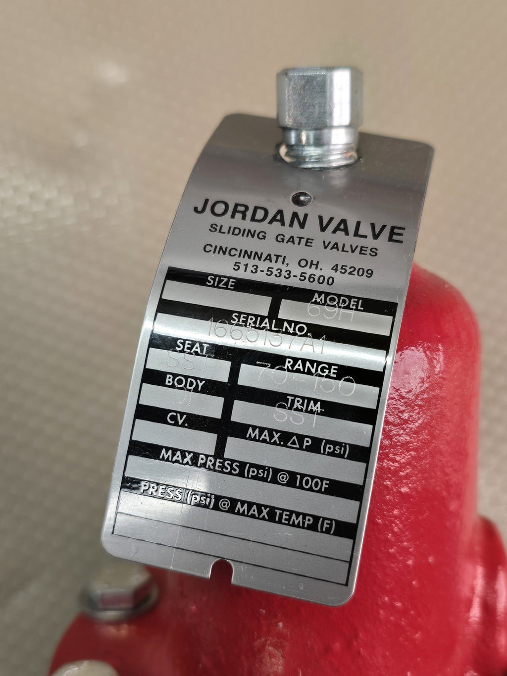 Jordan Valve 69H High-Pressure Regulator Pilot Valve 70-150 PSI Ductile Iron SST