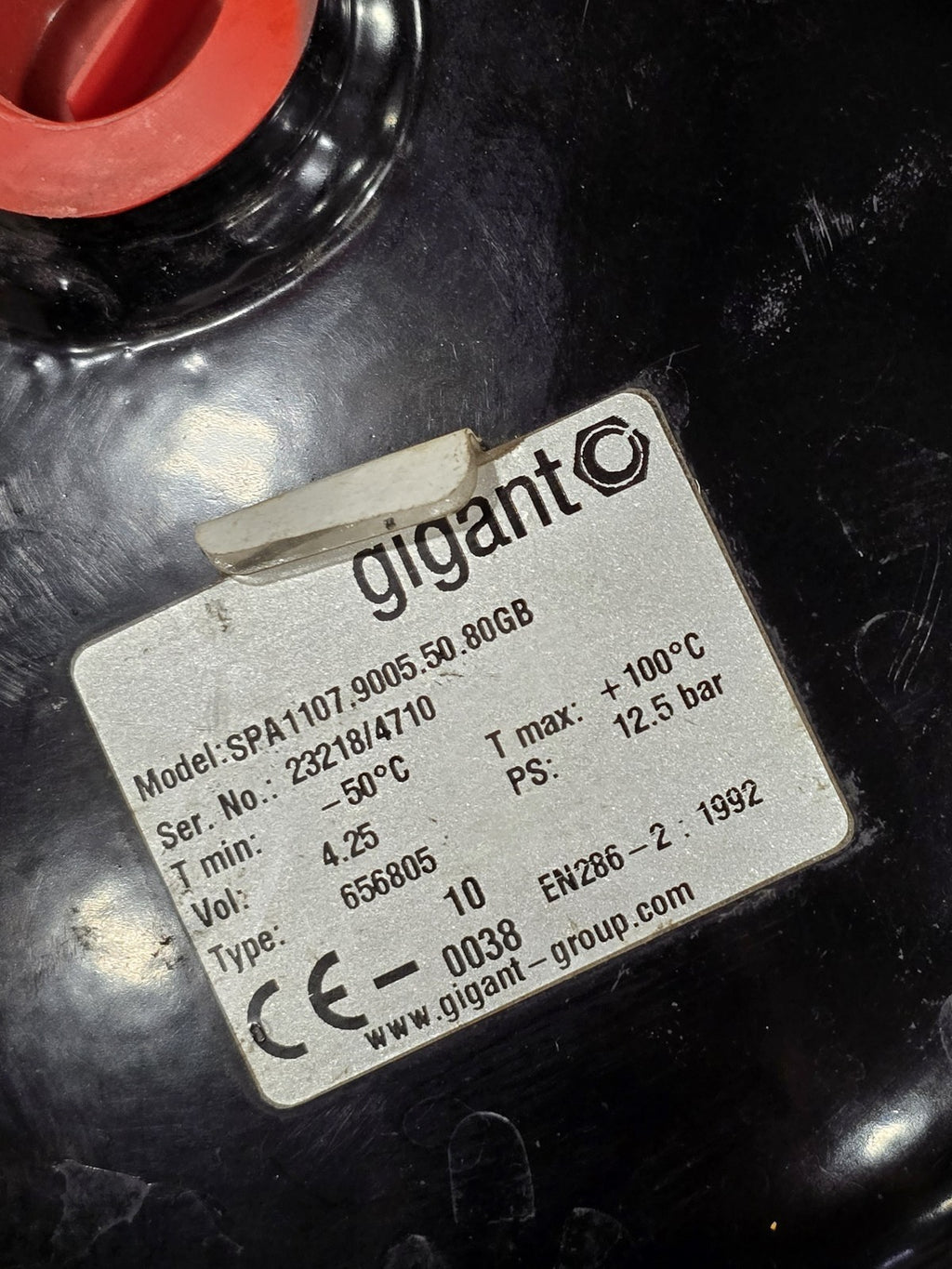 Gigant SPA1107.9005.50.80GB Air Tank 4.25L 12.5 Bar -50°C +100°C