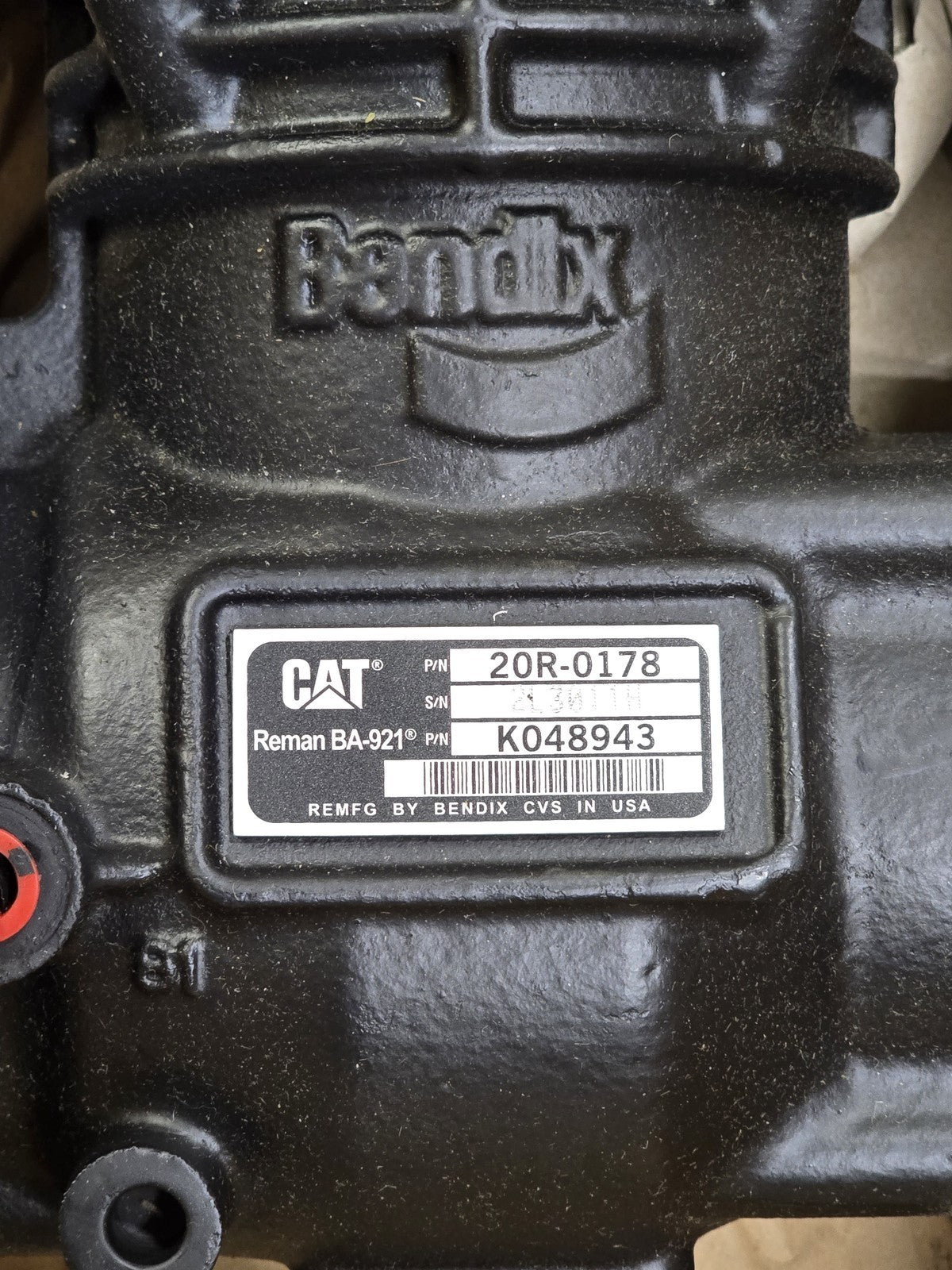 Caterpillar 20R-0178 Reman Air Compressor Bendix BA-921 K048943 OEM CAT GENUINE