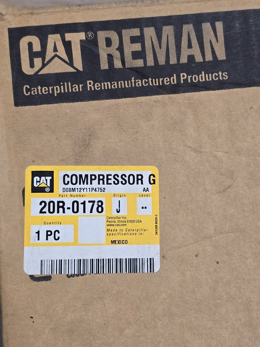 Caterpillar 20R-0178 Reman Air Compressor Bendix BA-921 K048943 OEM CAT GENUINE