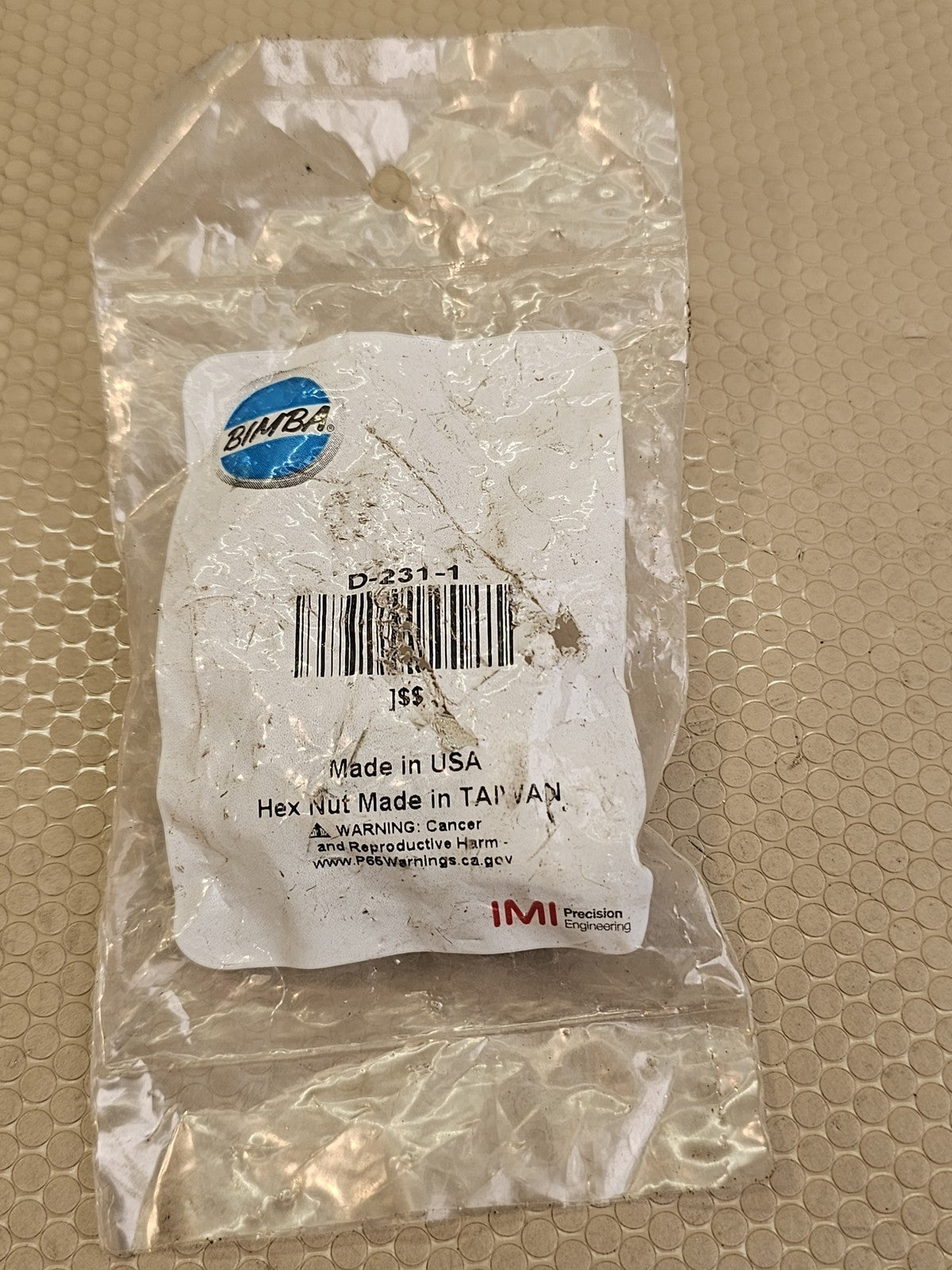 BIMBA D-231-1 Rod End Clevis Assembly 7/16-20 Hex Nut Pneumatic Accessory NEW