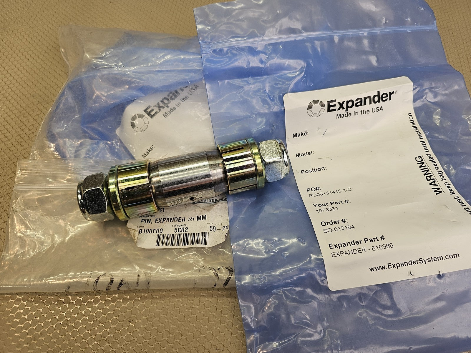 Expander 610986 1073331 Expander Pin 35 MM New Sealed