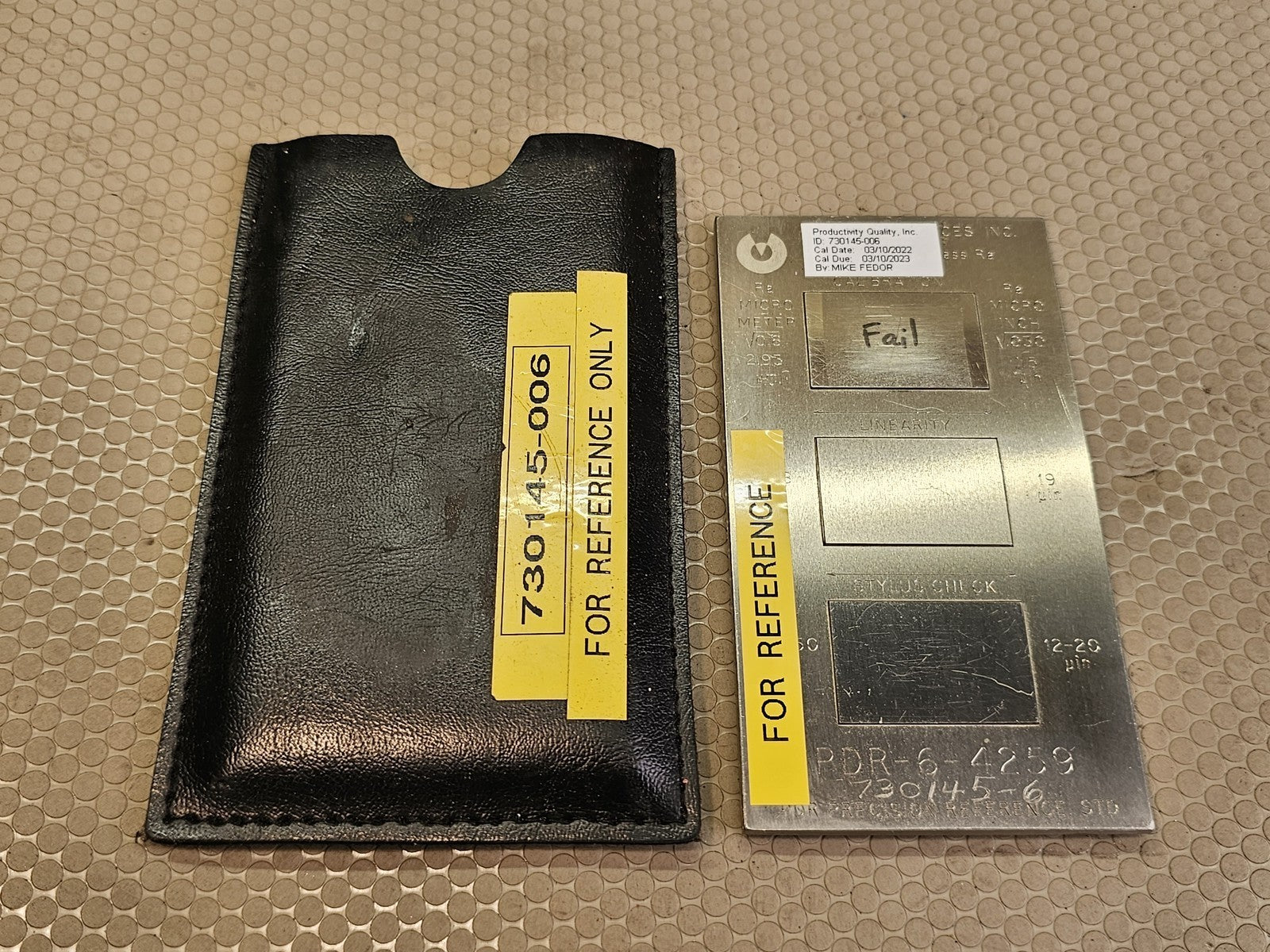 Productivity Quality Inc. PDR-6 730145-6 Surface Roughness Reference Standard Us