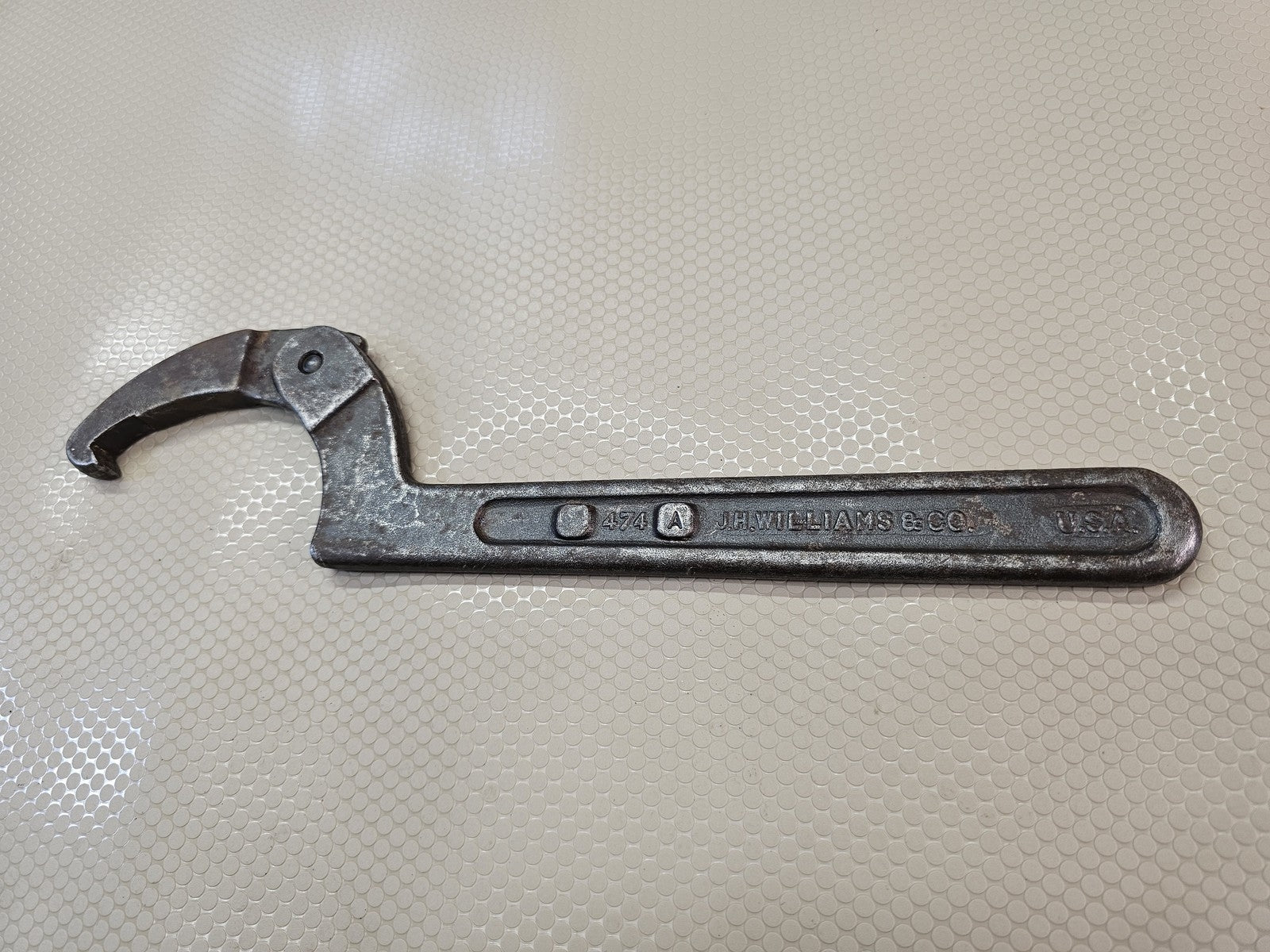 J.H. Williams 474A Adjustable Hook Spanner Wrench 4-1/2 to 6-1/4 USA