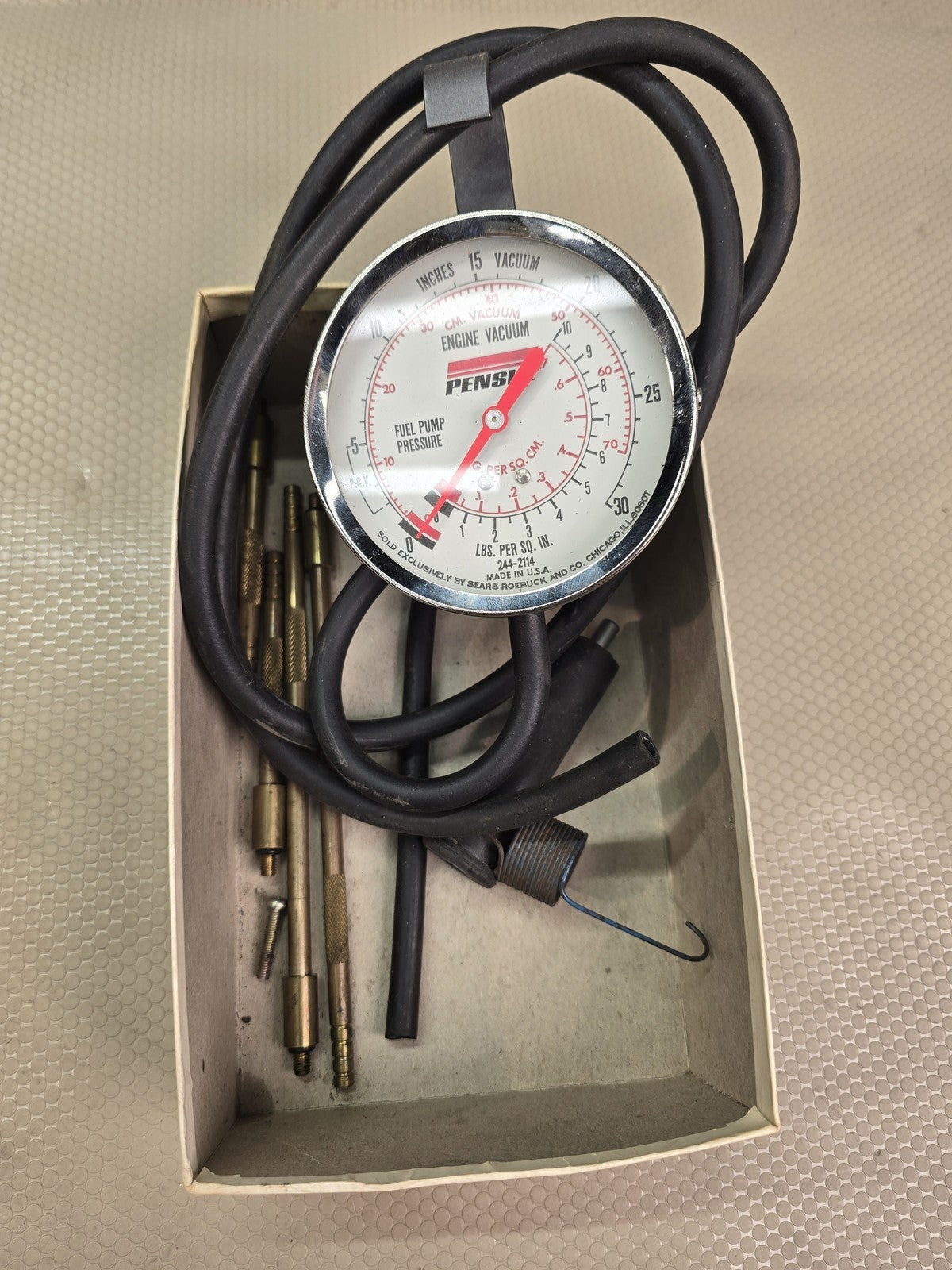 Penske 244-2114 Engine Vacuum & Fuel Pump Pressure Gauge Tester Kit Sears USA