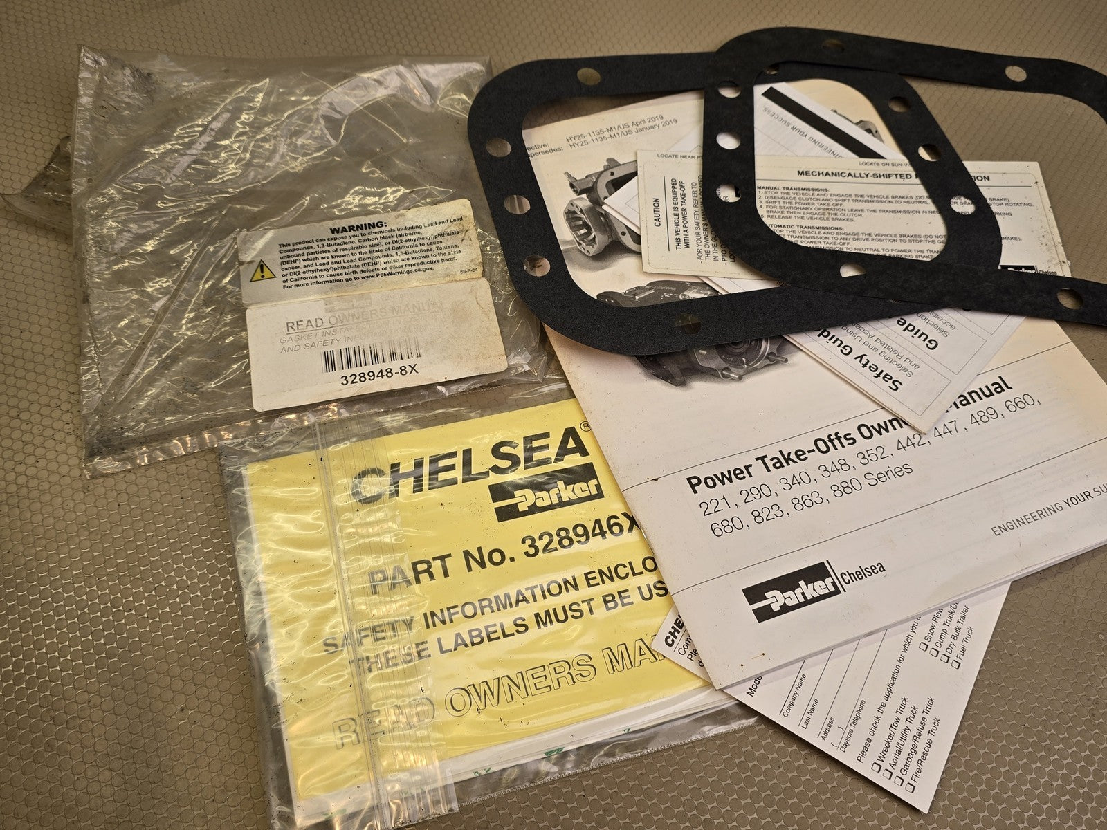 Parker Chelsea 328948-8X PTO Power Take-Off Gasket Kit Manual New