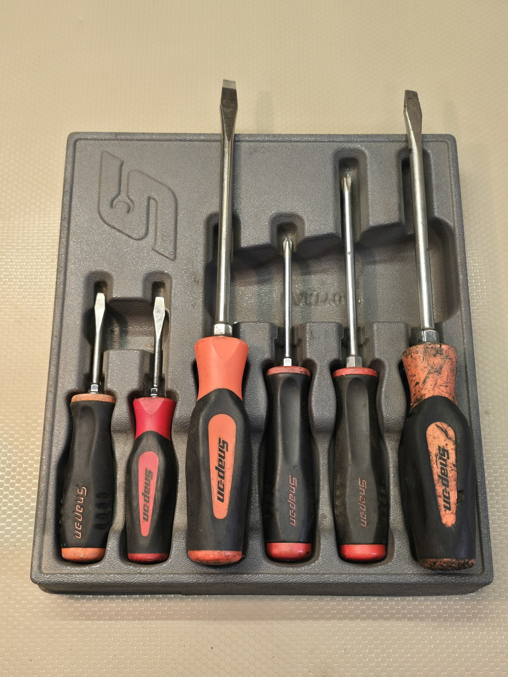 Snap-on Orange / Red Mixed 6-Pc Instinct Hard Grip Phillips Flathead Screwdriver