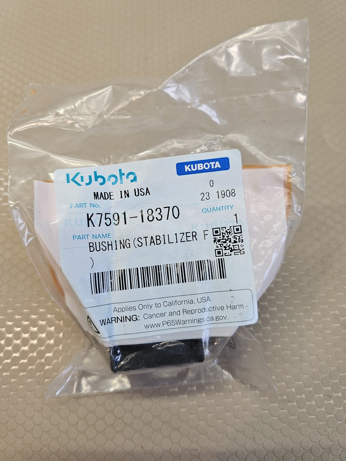 New Genuine Kubota K7591-18370 Stabilizer Bushing RTV-X900 RTV-X1120