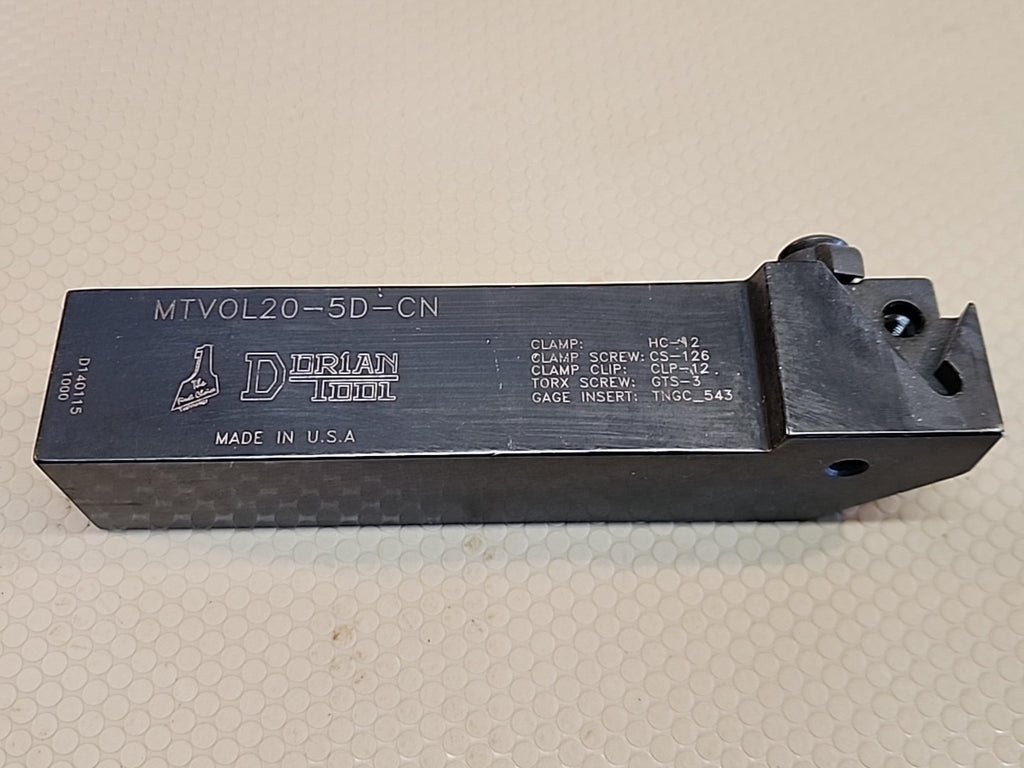Dorian Tool MTVOL-20-5D-CN Lathe Tool Holder Indexable Tool Holder  Square USA