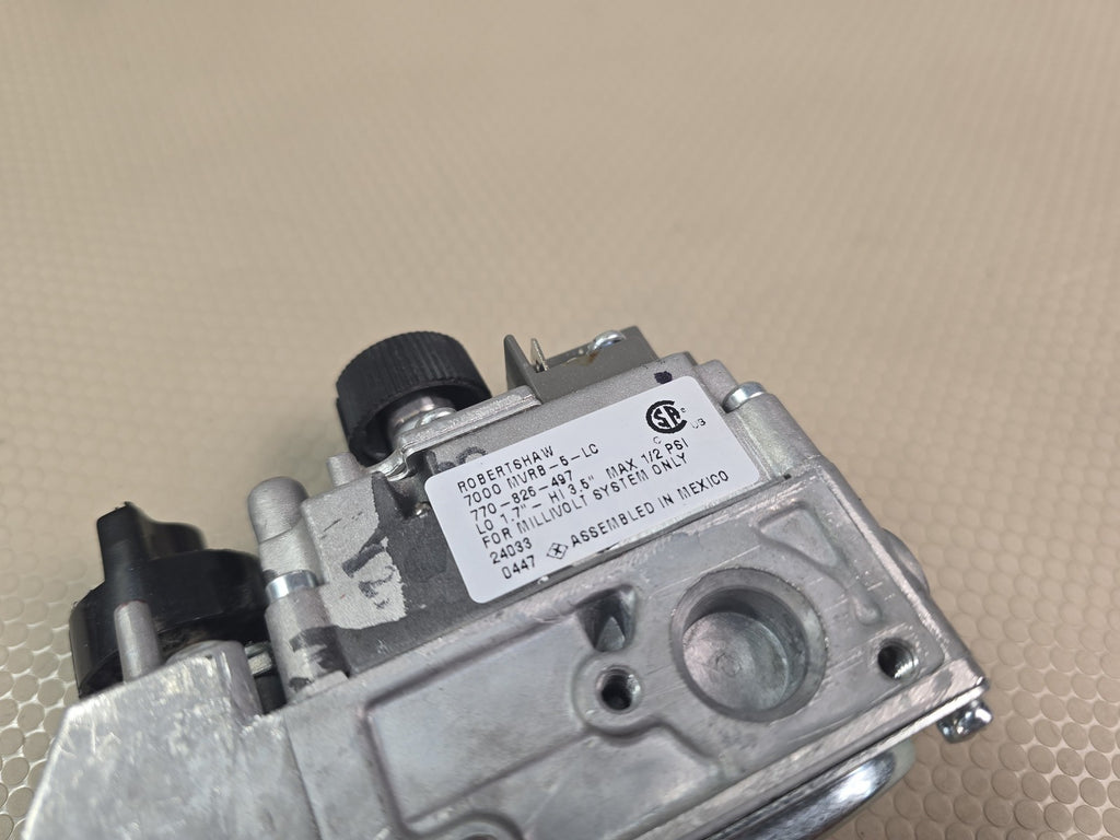 Robertshaw 770-826-497 7000MVRB-5-LC Millivolt Gas Valve Hi-Lo *For Parts*