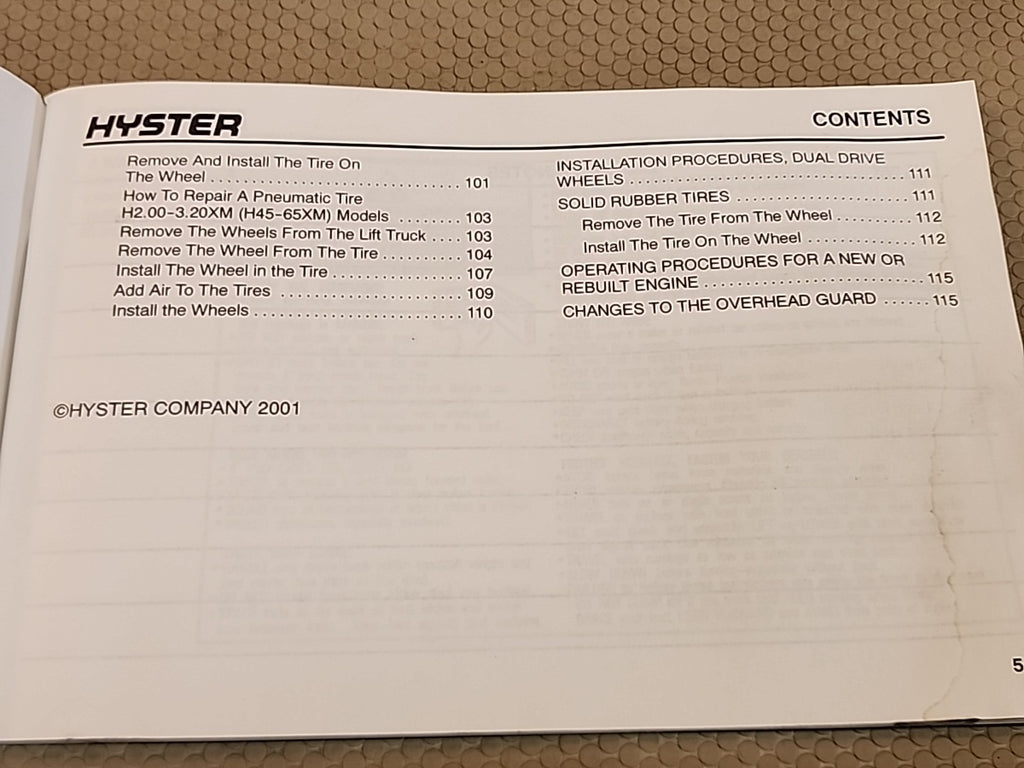 Hyster Operating Manual Challenger/Spacesaver Part  Number 1458874