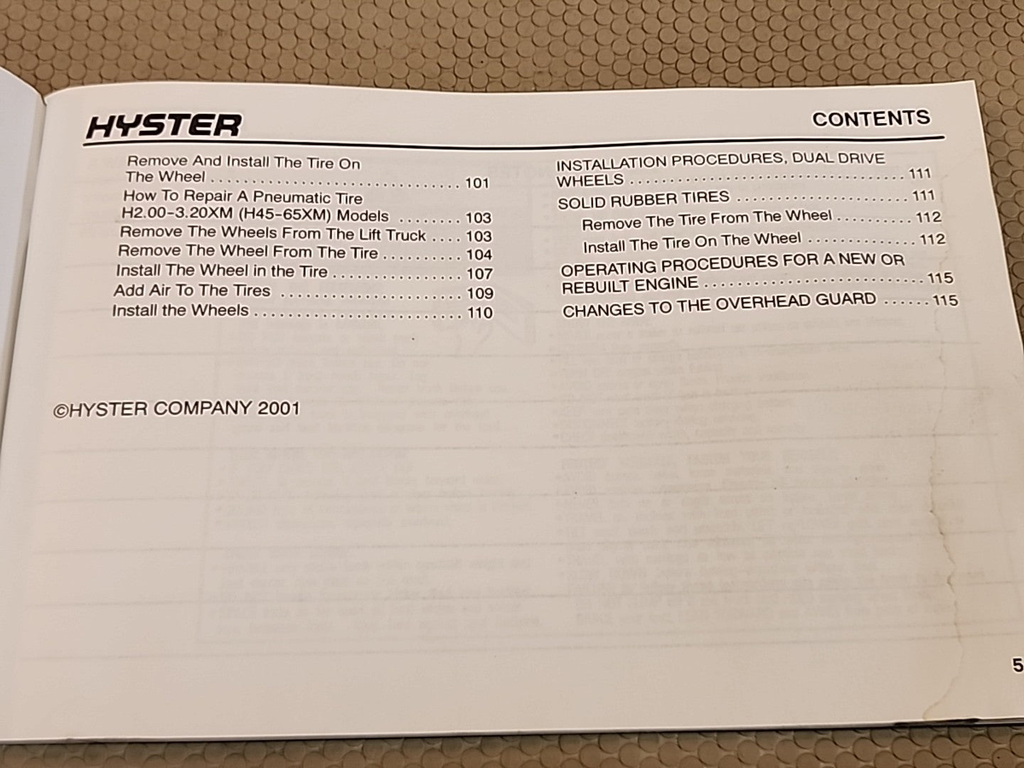 Hyster Operating Manual Challenger/Spacesaver Part  Number 1458874