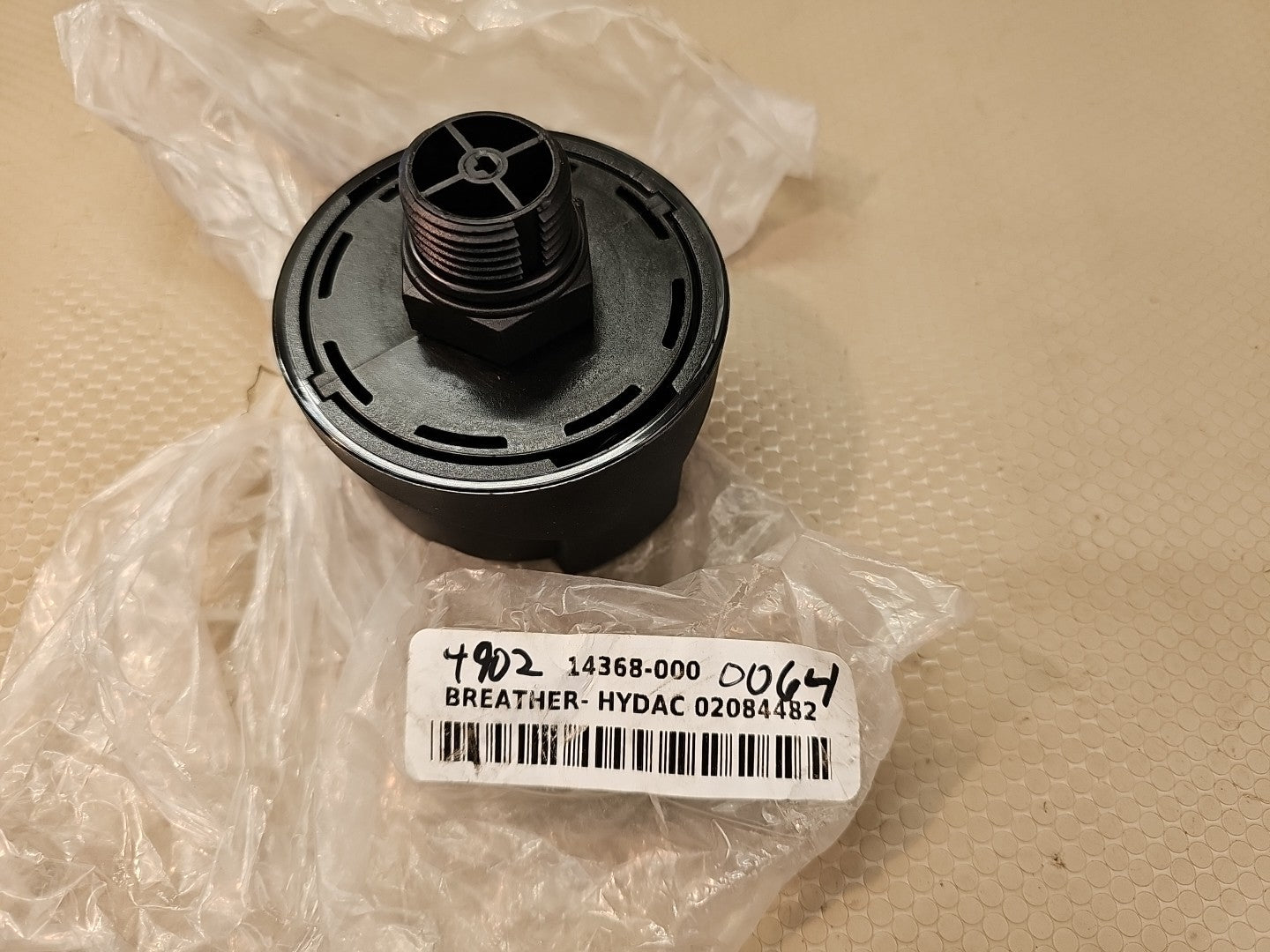 Hydac 02084482 14368-000 Non-Metallic Breather Micron Rating 3 1-1/16-12 UNF