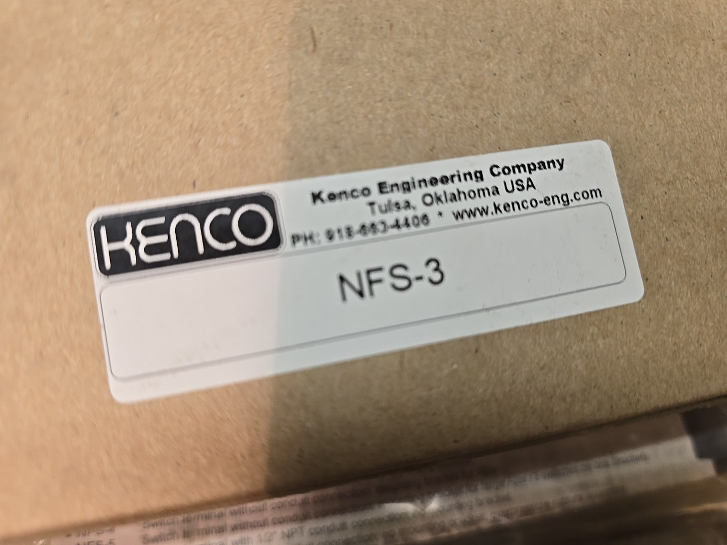 KENCO NFS-3 No Flow Safety Switch For Engine Lubrication Failure Protection