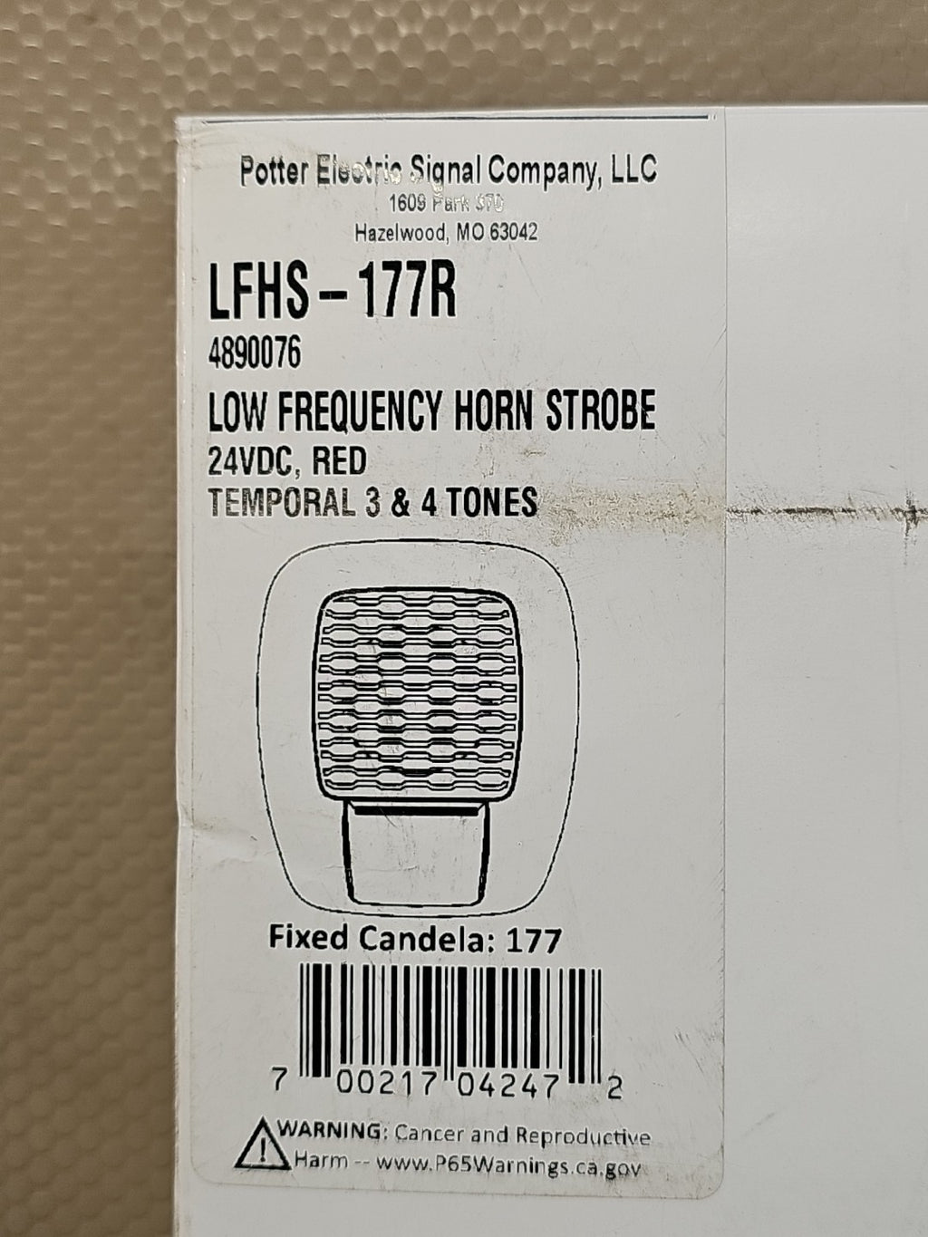 Potter LFHS-177R Fire Alarm Low Frequency Horn Strobe Red 24 Volts DC