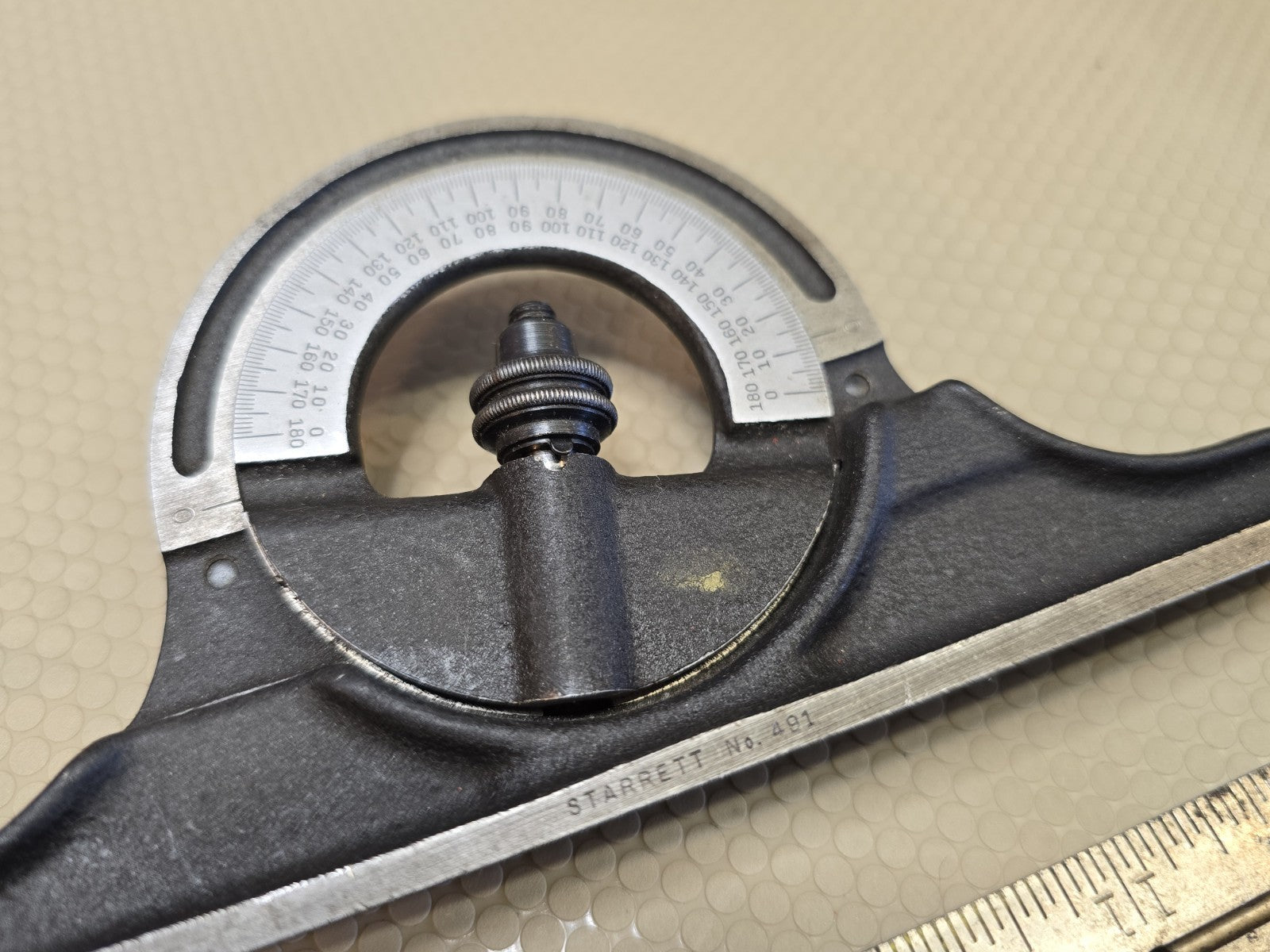 Starrett Combination Square w/No. 491 Protractor/Center Head/No. 4 12" Rule  263