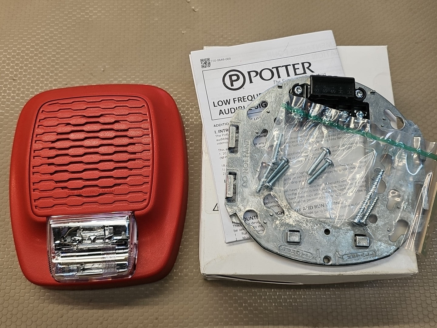 Potter LFHS-177R Fire Alarm Low Frequency Horn Strobe Red 24 Volts DC