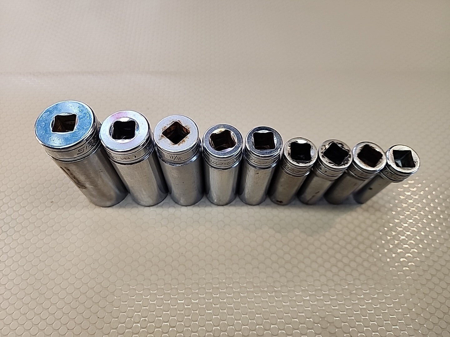 Snap-on 9Piece 3/8" Drive SAE Deep Socket Set 6 Point 