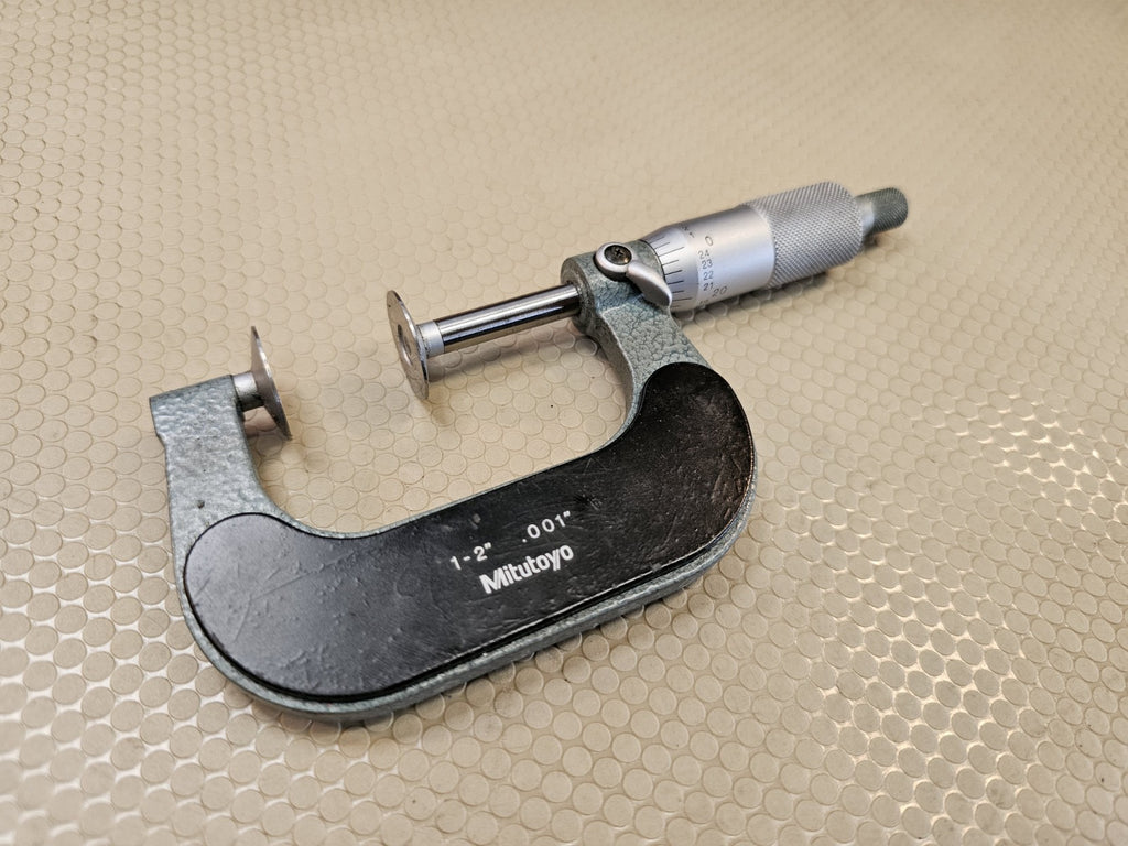 MITUTOYO 1-2 Inch DISC-FLANGE MICROMETER NO 123-126