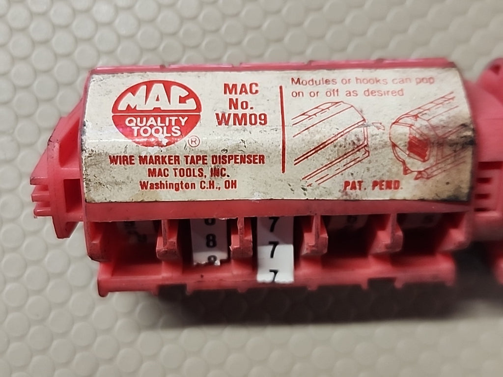 Mac Tools WM09 Wire Marker Tape Dispenser