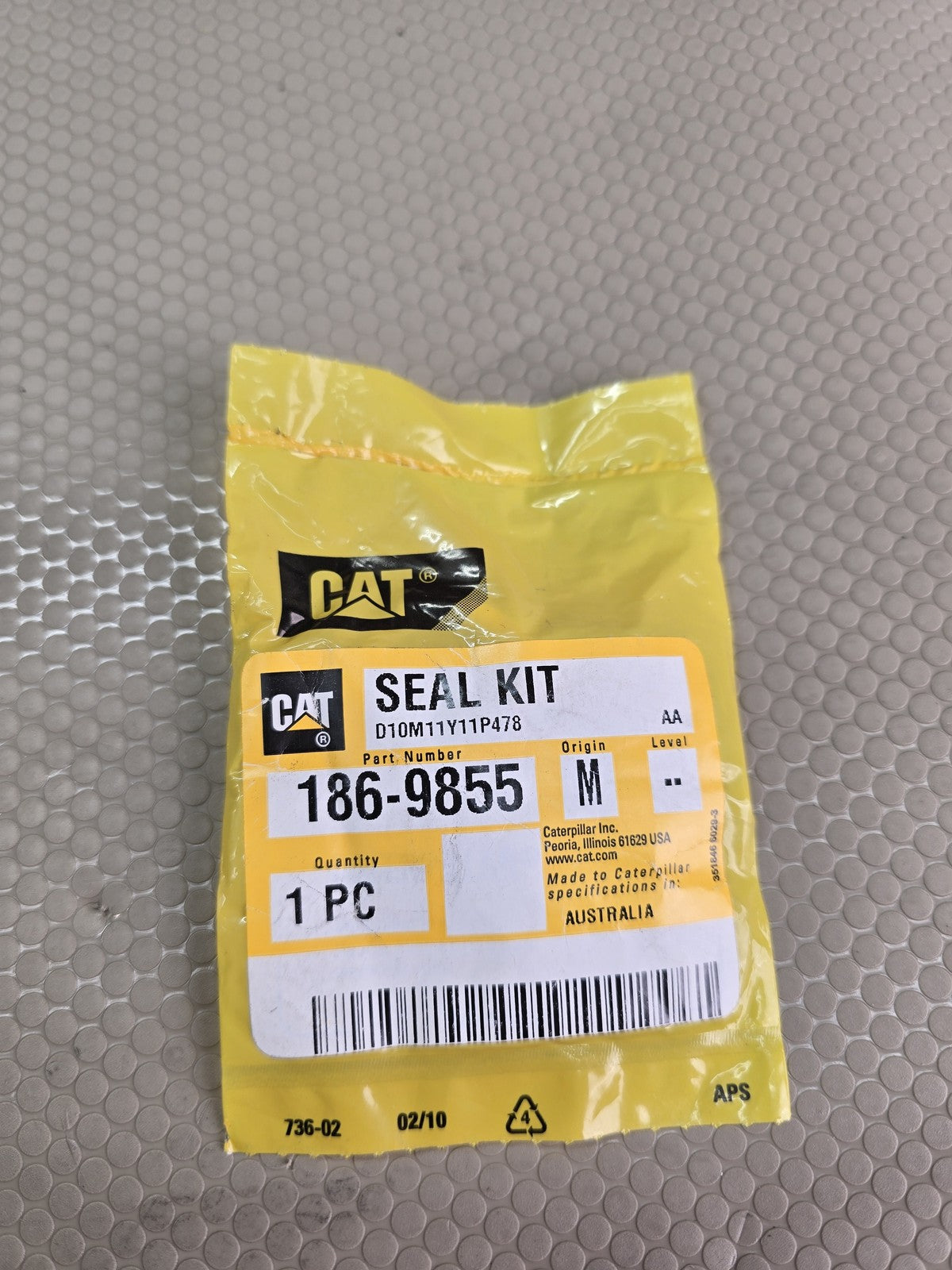 CAT Caterpillar 186-9855 Seal Kit Genuine OEM Part Elbow