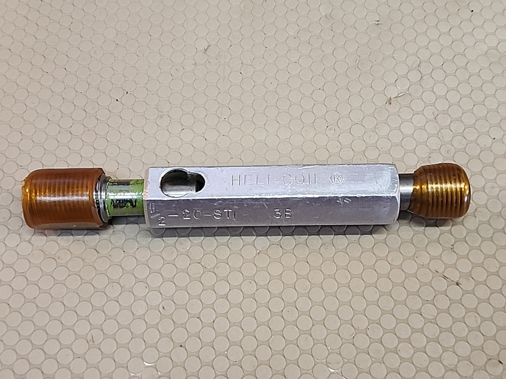HELI-COIL 1/2-20-STI 3B PLUG GAGE .5325 GO/.5357 NO GO THREAD DEPTH 1.170