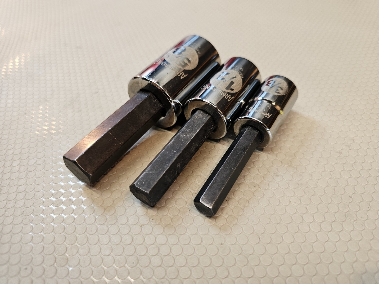USA Armstrong 3 pc SAE 1/2" Drive Chrome Hex Bit Socket Driver Set owned by Snap