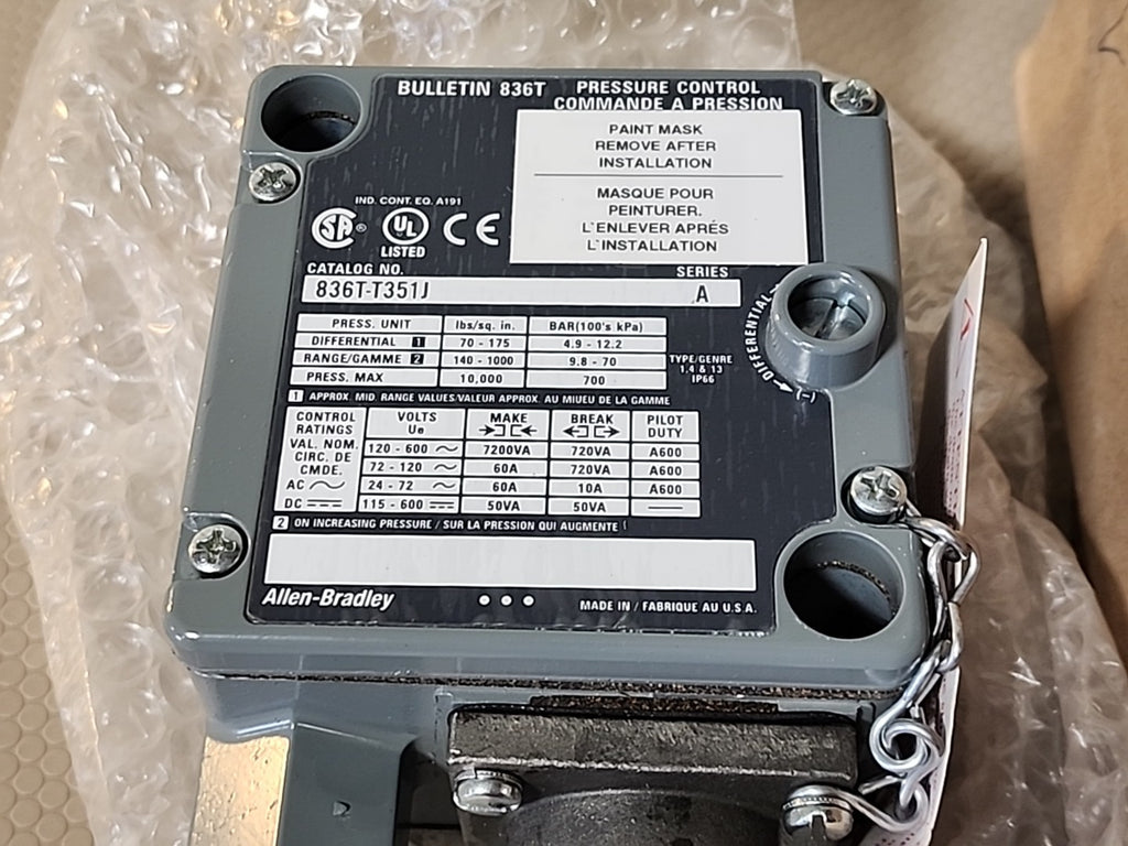 Allen Bradley Pressure Switch 836T-T251J NEW