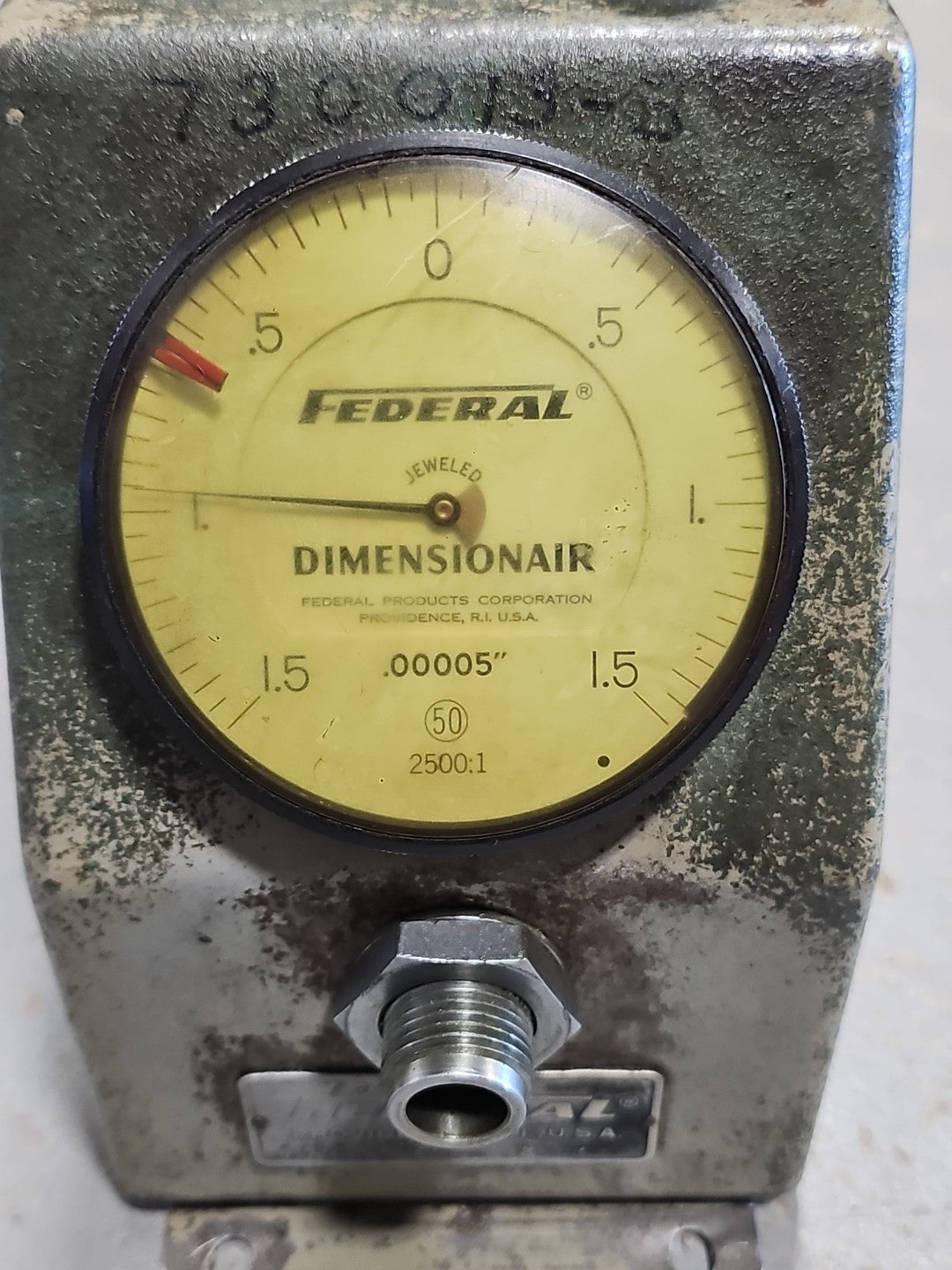 Federal D-2500 Dimensionair Air Gage .00005" 2500:1 Dial Type 