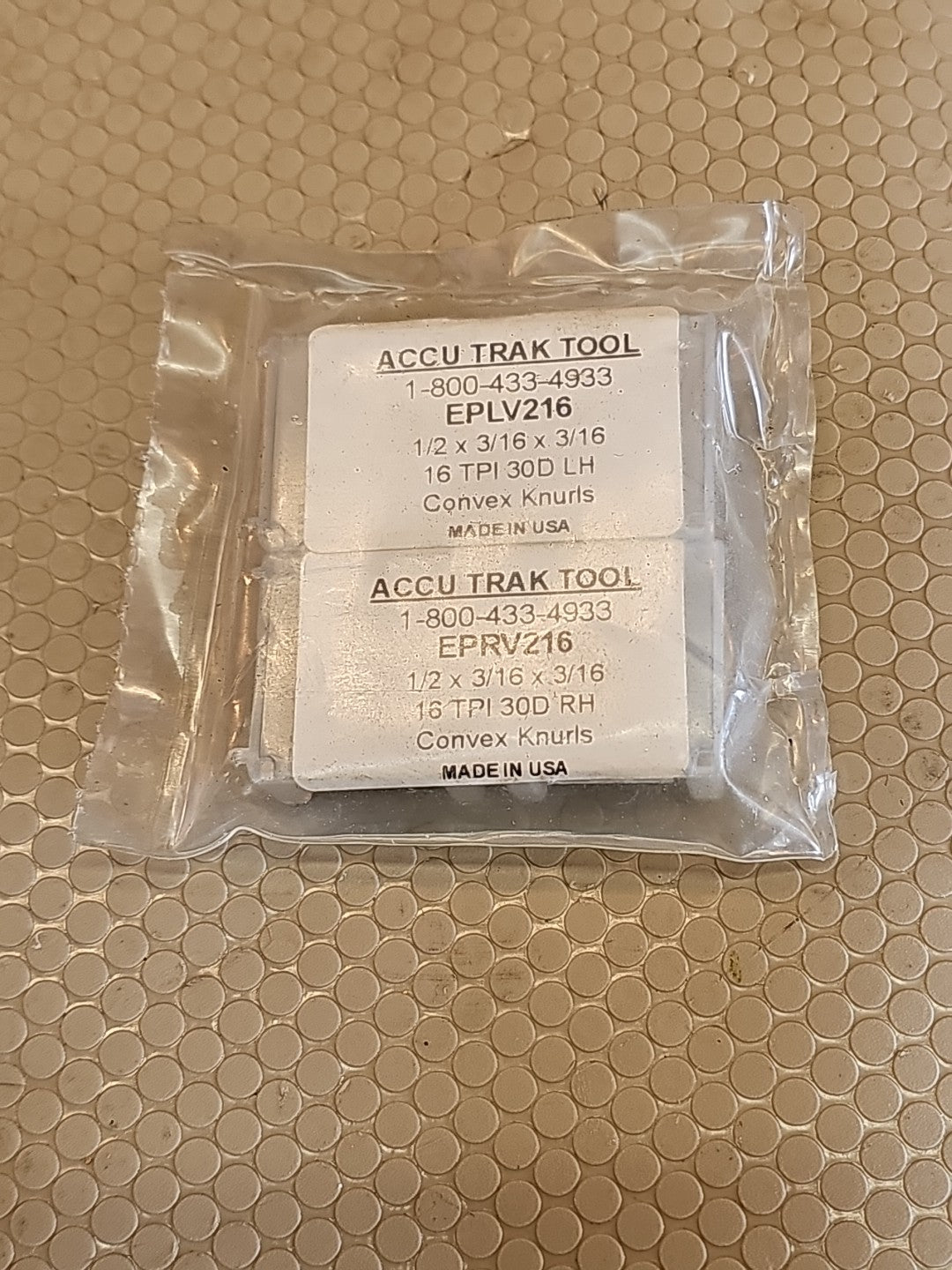 ACCU TRAK TOOL Convex Forming Knurls 1/2 x 3/16 x 3/16 16 TPI 30D RH