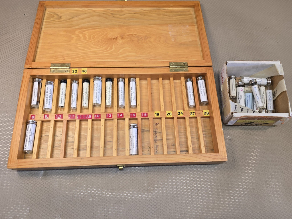 Van Keuren & Other Brands Machinist Gear Wire Measuring Wires Set Wooden Case