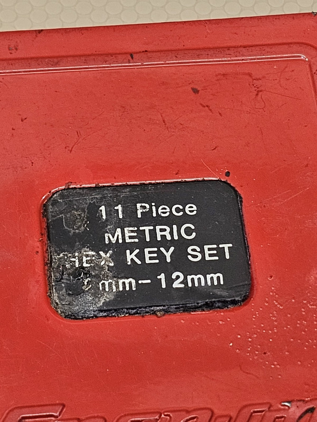 Snap-on Tools 11 Piece Metric Hex Key Set 2mm 12mm Snap On Red Case L Shape