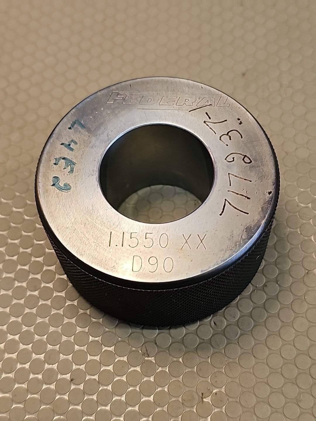 FEDTAL 1.1550  XX D90 PLAIN BORE RING GAGE  Knurled 