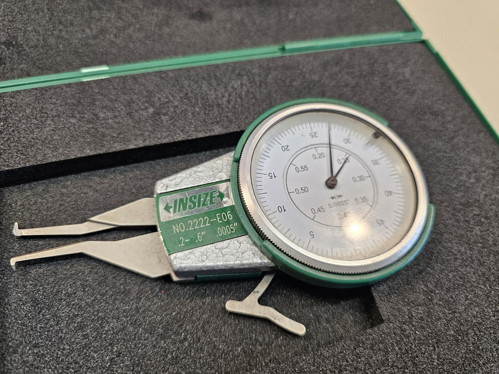 INSIZE 2222-E06 Internal Dial Caliper Gage 0.2-0.6" Graduation 0.0005" *MINTY*