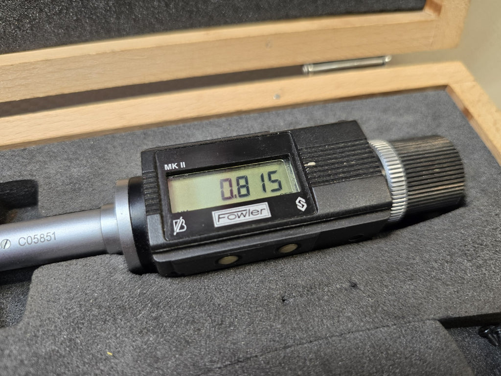Fowler Digital Internal Micrometer .375-.750 Set Bluetooth Bore Micrometer 3pc