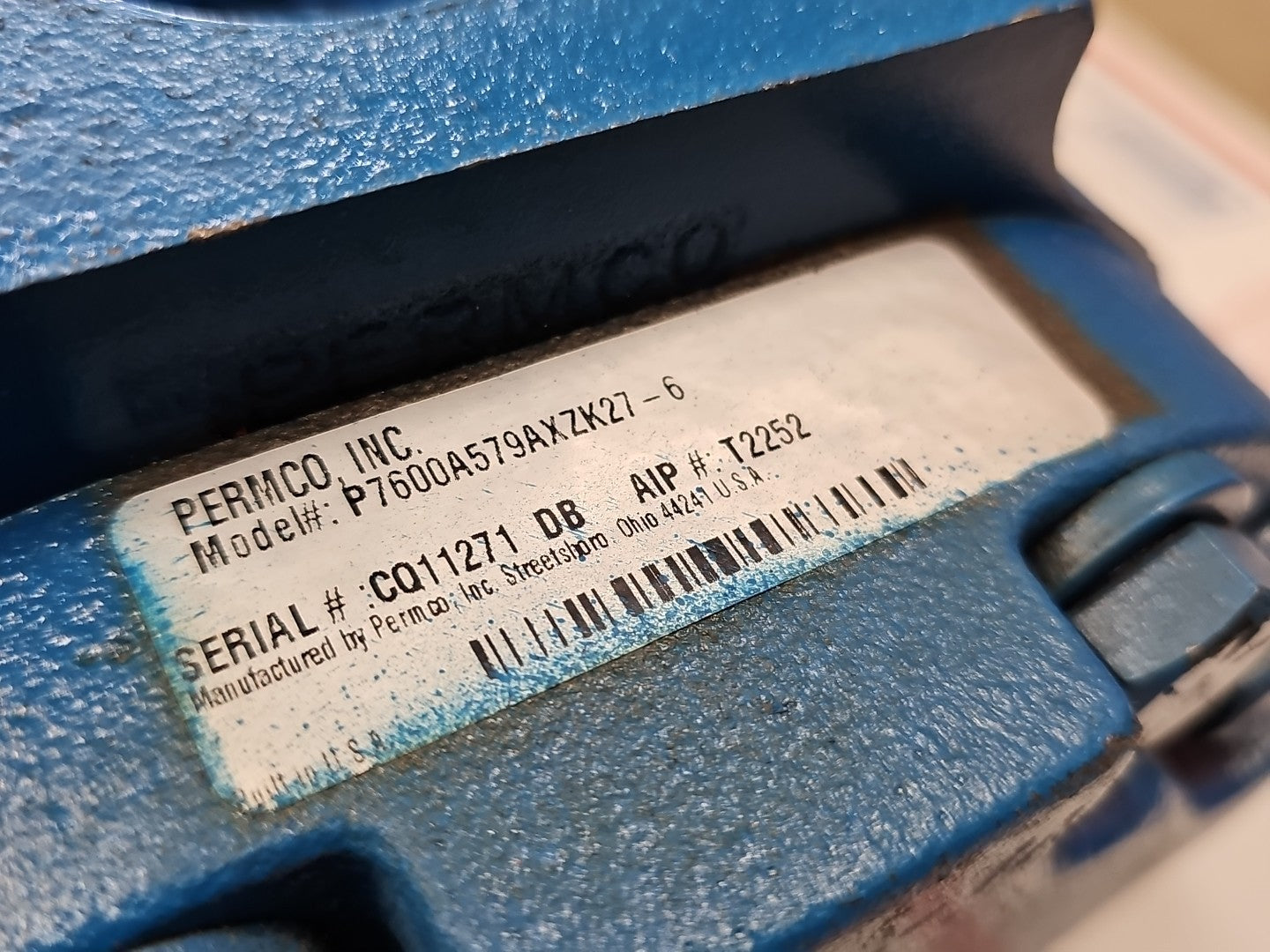 NEW PERMCO USA High Flow Gear Pump Hydraulic Pump 600 RPM QC Testd P7600 A579AXZ