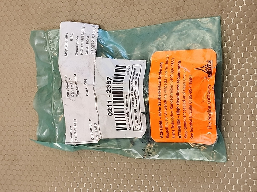 DUETZ OEM New High Pressure Pipe 02112357 Fits For Deutz BF6M1013