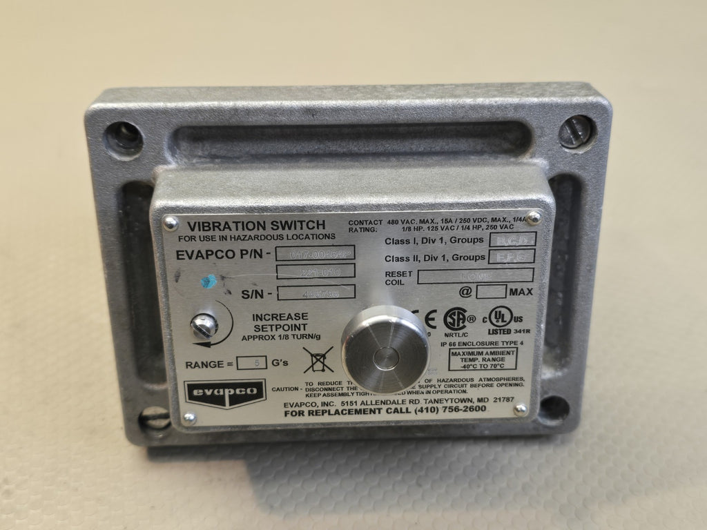 Evapco Vibration Switch 017-00464P NOS Made In USA