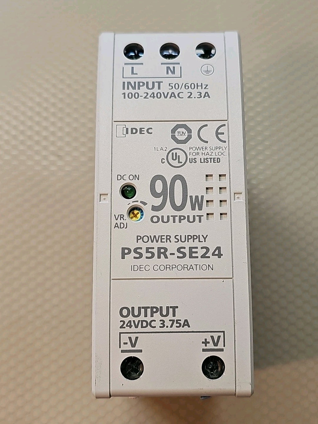 IDEC PS5R-SE24 POWER SUPPLY 100-240VAC, 2.3A, 50/60HZ, 90W OUTPUT, PS5RSE24