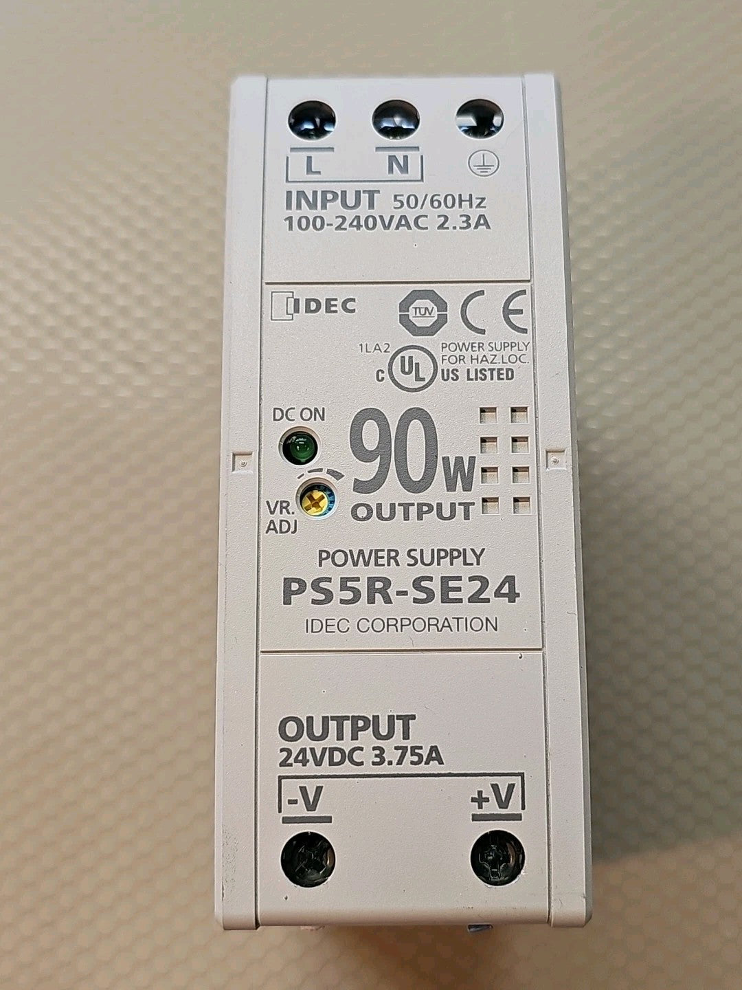 IDEC PS5R-SE24 POWER SUPPLY 100-240VAC, 2.3A, 50/60HZ, 90W OUTPUT, PS5RSE24
