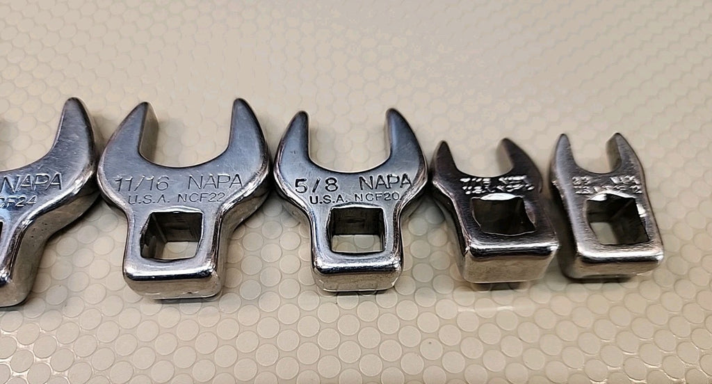 Napa  Crowfoot-Crow Foot Wrench 7Pc Set, SAE Made In USA engraved 