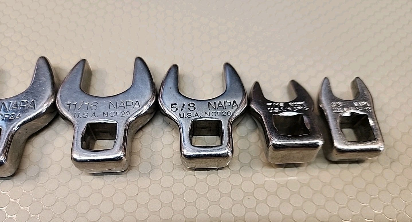 Napa  Crowfoot-Crow Foot Wrench 7Pc Set, SAE Made In USA engraved 